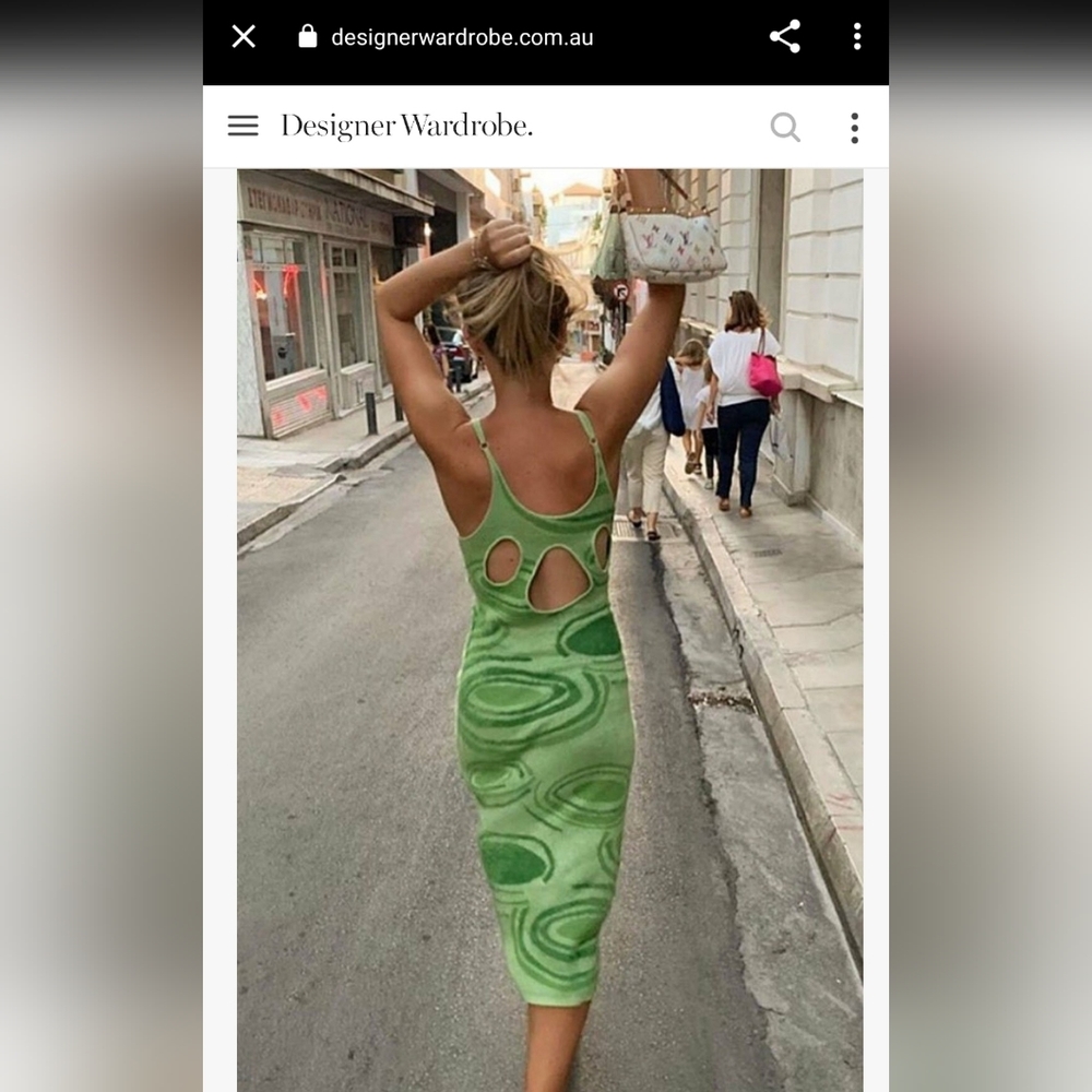 House of Sunny green cutout midi dress Y2K - Picture 1 of 10